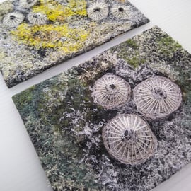 Coastal inspired Textile Art - UNFRAMED Seconds Sunday