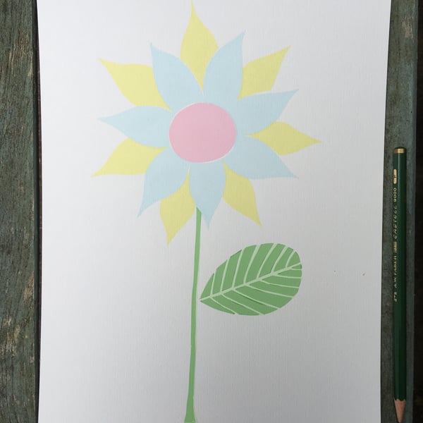 Sunny Flower - Handmade Silkscreen Print