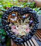 Gothic black heart roses upcycled resin photo frame Valloween Valentines 