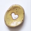   Handmade Ceramic Worry Stone with Heart 