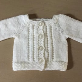 White baby cardigan new born