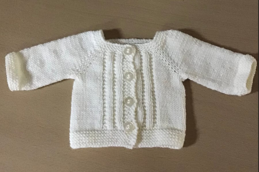 White baby cardigan new born