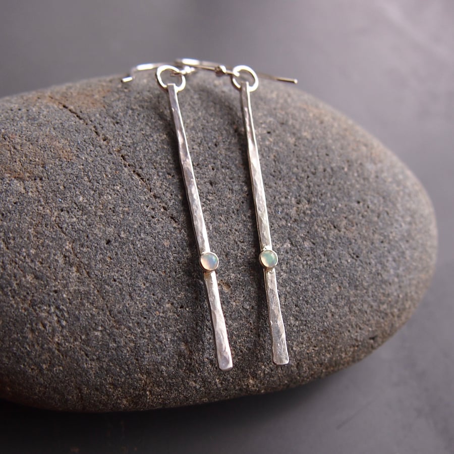 Sticks and Stones Earrings with Opal