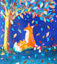 Mum and Baby Fox Original Illustration