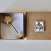 ‘Shine Bright' - Miniature Star with a Wire Stem and Wooden Block