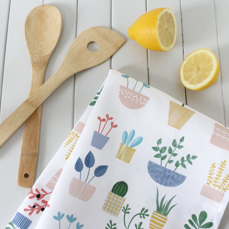 Hot House Cactus Pattern Tea Towel - Perfectly Imperfect