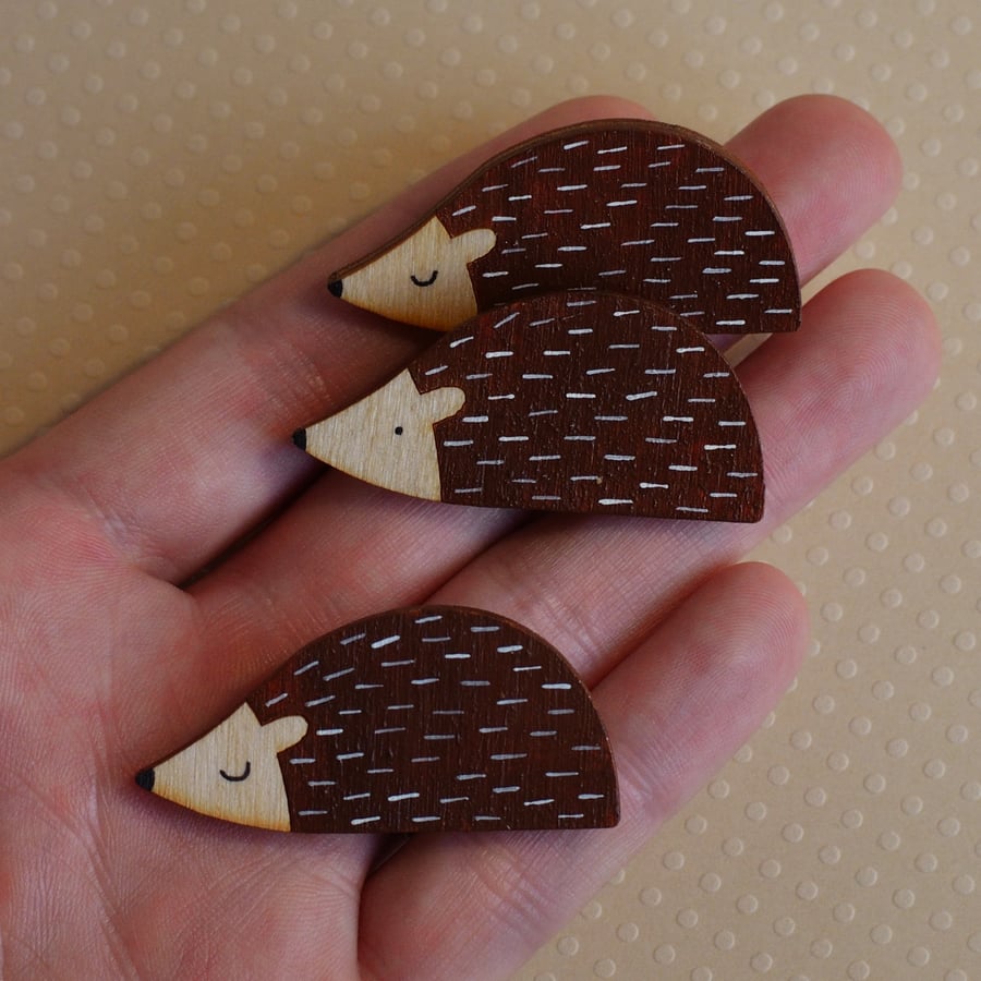 SALE Hand Painted Hedgehog Badge