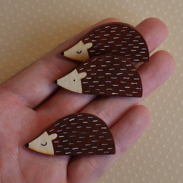 SALE Hand Painted Hedgehog Badge