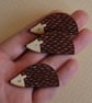 SALE Hand Painted Hedgehog Badge - Image 1