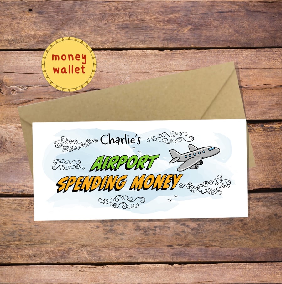 Travel Airport Spending Money Wallet Card - cash gift envelope