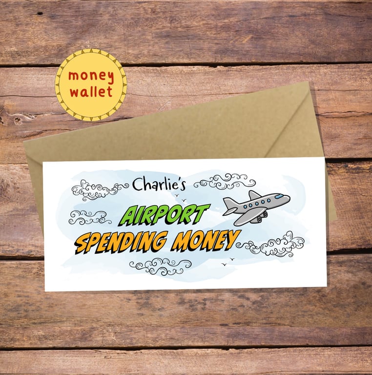 Travel Airport Spending Money Wallet Card - cash gift envelope