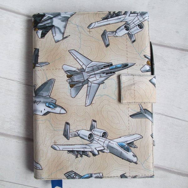 A5 Reusable Notebook Cover, Notebook - Fighter Jets, Military Aircraft