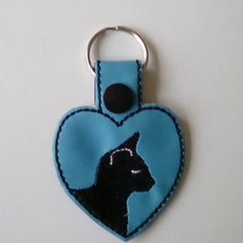 657. Cat heart keyring.