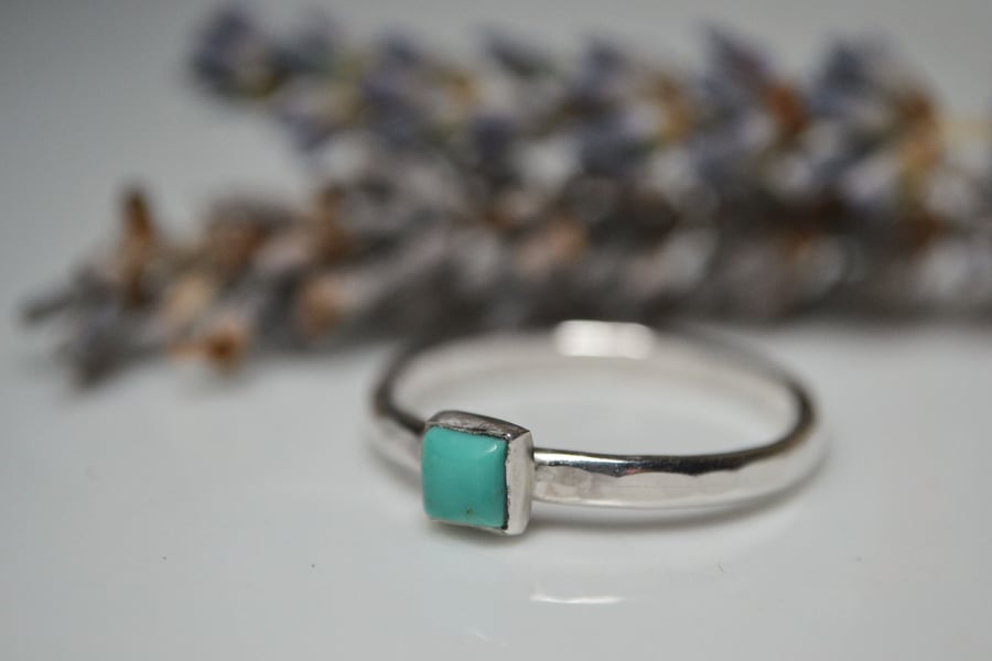 Turquoise square ring Folksy