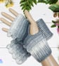 Crochet gloves. Grey and white dragon scale gloves. Fingerless gloves. - Image 2