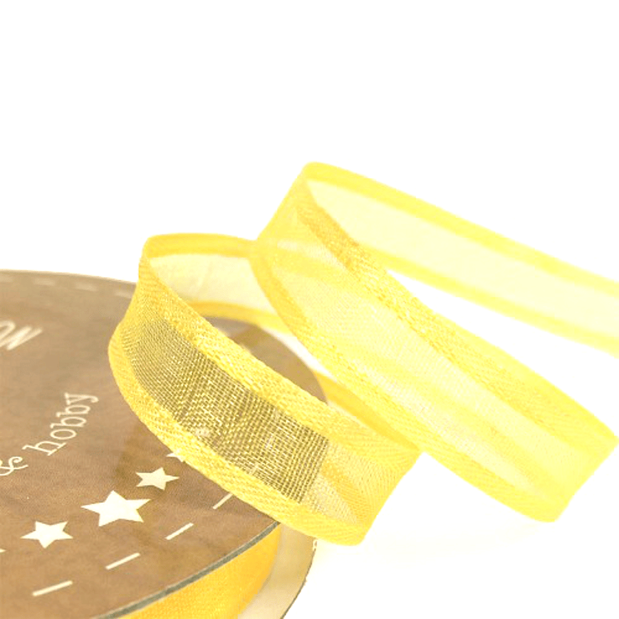 10mm Gold Yellow Satin Sheer Ribbon