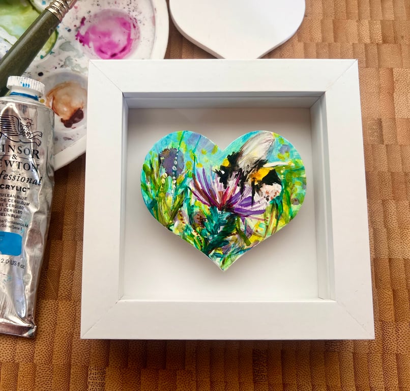 Bee Painting, Bumblebee Painting, Framed Art