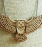 Large pyrography barn owl pendant - Image 1