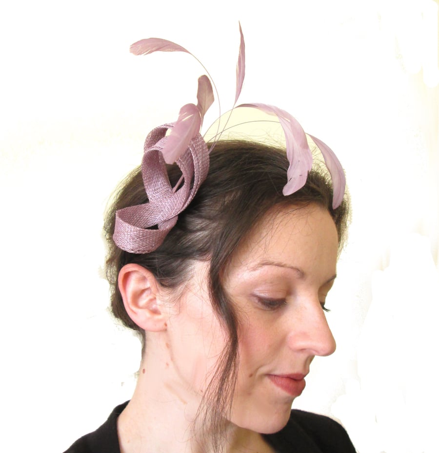Lilac Fascinator - Lilac Hair Comb, Wedding Fascinator, Races Hair Accessory
