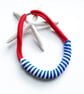 Blue Nautical Knotted Rope Statement Necklace, Chunky Statement crochet necklace - Image 2