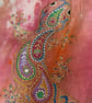 Tie dyed hand painted tote with paisley gecko design  - Image 3