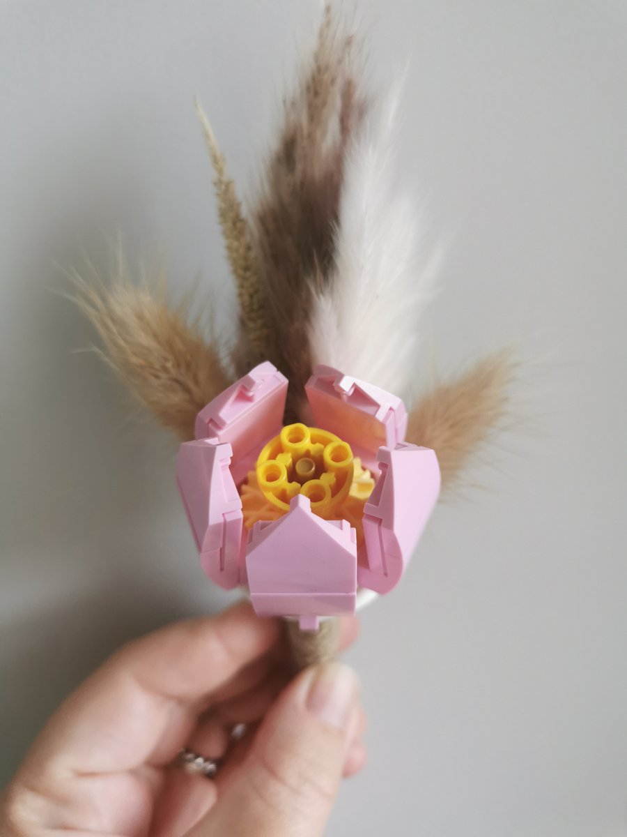 LEGO TULIP Boutonniere Buttonhole with Dried Flowers