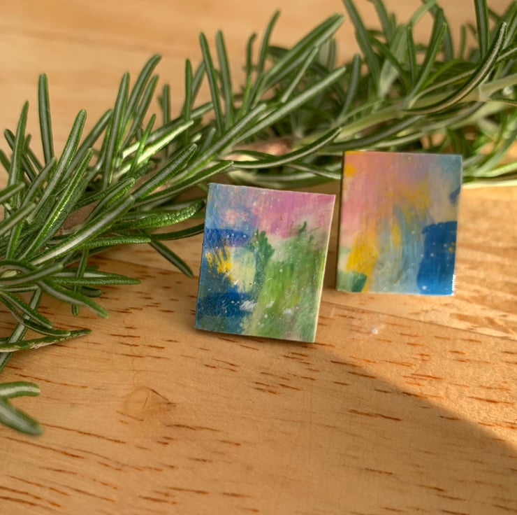 Summer Garden, Sterling silver earrings. - Folksy