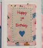 Pretty 1st Birthday card for a special little girl! Hand-stitched keepsake - Image 1