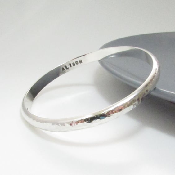 Personalised Heavy Silver Bangle