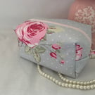 Boxy Cosmetic Bag, Square Zipped Purse, Travel Pouch, Make up Bag