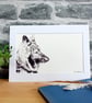 German Shepherd Dog Print - long haired pet print GSD alsation - Image 3