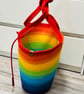 Handmade Rainbow Ombre Cotton Cord Tote Bag – Beach Shopper with Key Holder - Image 4