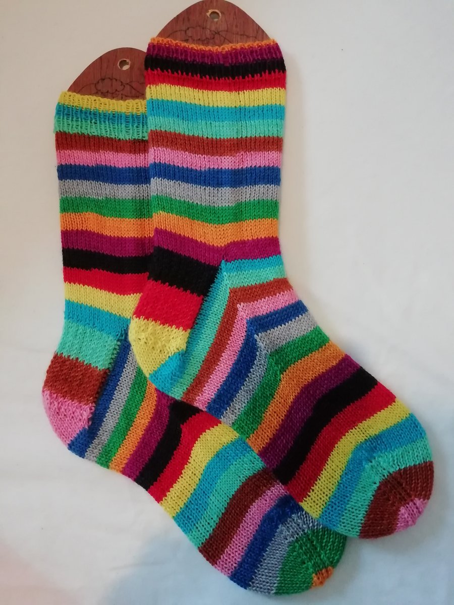 Hand knitted socks, Mind The Gap, MEDIUM, size 5-6