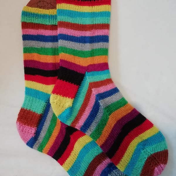 Hand knitted socks, Mind The Gap, MEDIUM, size 5-6