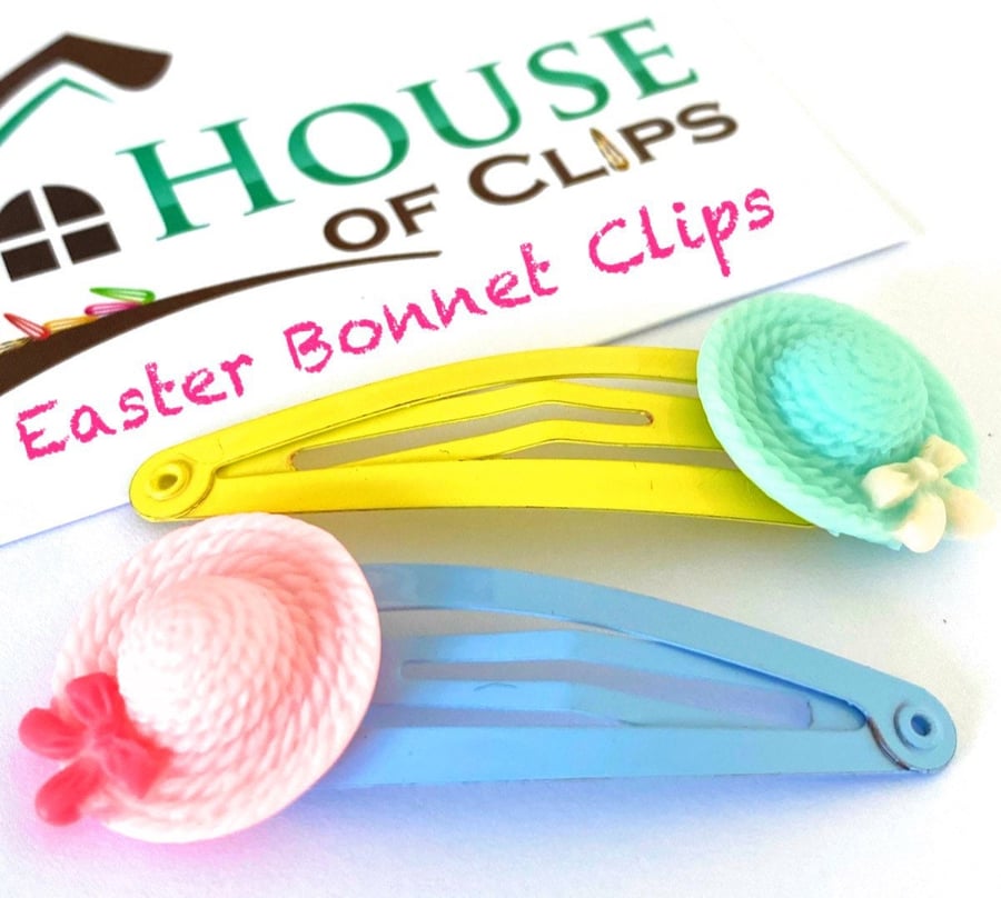Easter Bonnet Hair Clips - Easter Hair Clips - Easter Hair Slides - Easter Barre