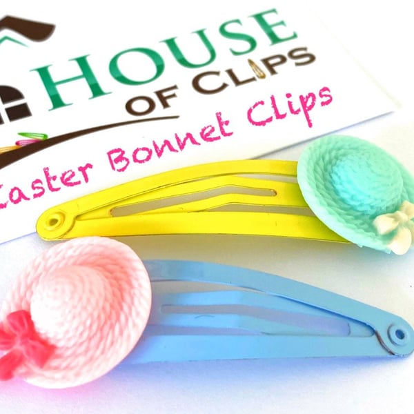 Easter Bonnet Hair Clips - Easter Hair Clips - Easter Hair Slides - Easter Barre