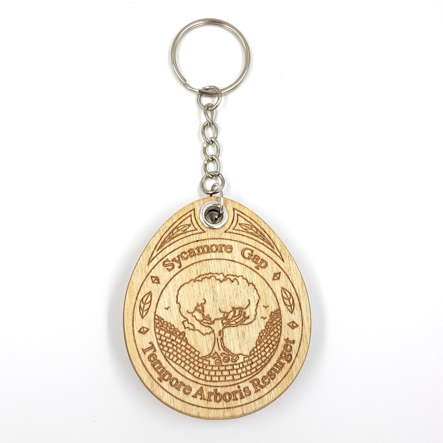 Sycamore Gap Tree - Hadrian's Wall Double-Sided Keyring (with Compass)