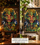 Green Man, Reimagined - Original A3 Pagan Folklore Mixed Media Painting - Image 5