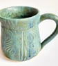 Blue Glazed Mug - Hand Thrown Stoneware Ceramic Mug 