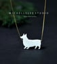 Opal Corgi Dog Pendant Necklace With 925 Sterling Silver Chain - Image 3