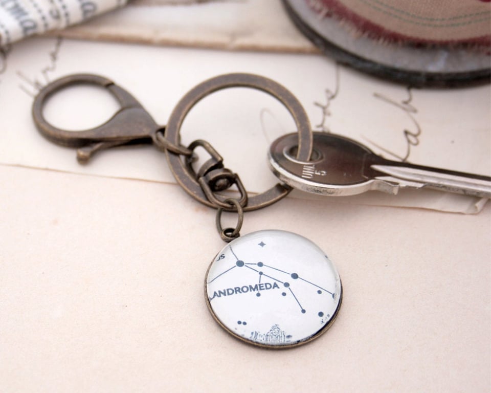 Celestial Keychain Personalized Keyring with custom Star Constellation