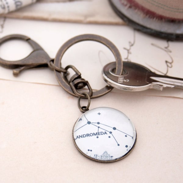 Celestial Keychain Personalized Keyring with custom Star Constellation