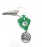 Green beaded lotus charm keyring