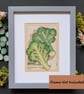 Broccoli original drawing, small kitchen art, vegetable wall art