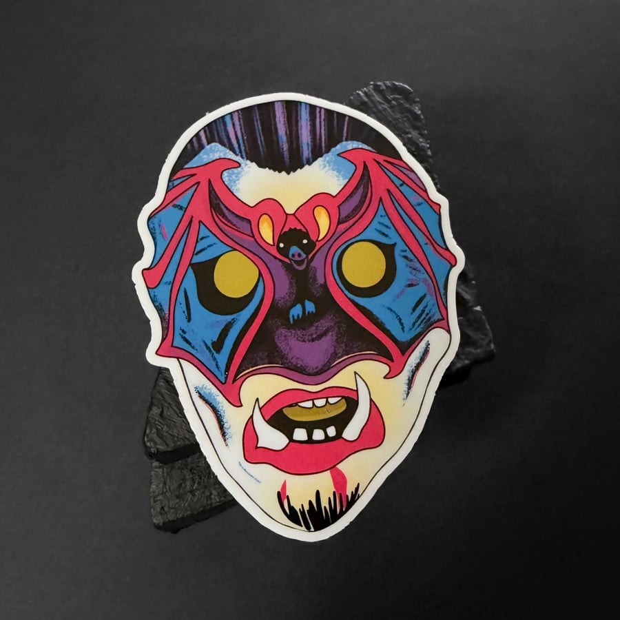 Vampire Vintage Style Halloween Mask Sticker 