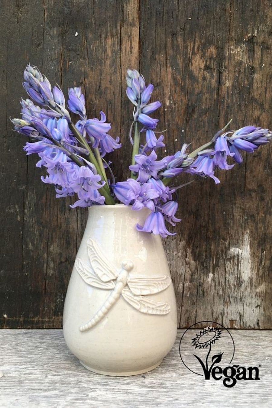 Handmade, ceramic vase - vegan certified. The St Clements Vase - Dragonfly 