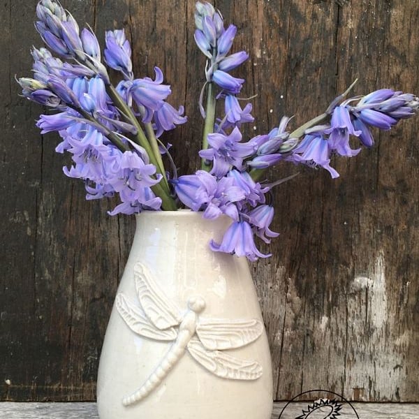 Handmade, ceramic vase - vegan certified. The St Clements Vase - Dragonfly 