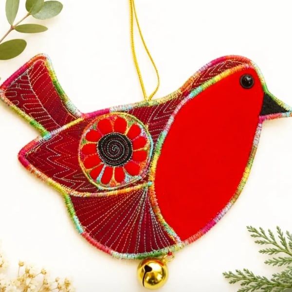 Christmas Robin hanging Decoration 
