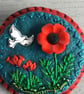 Hand Embroidered Peace Poppy Brooch - Image 2