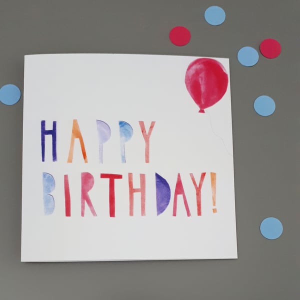 Birthday card with balloon